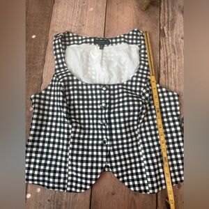Eloquii Black and White Gingham Button Front Women's Top